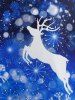 Plus Size Christmas Snowflake Elk Print Grommet Dress -  