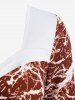 Plus Size Sweetheart Neck Twist Marble Print Long Sleeve Top -  