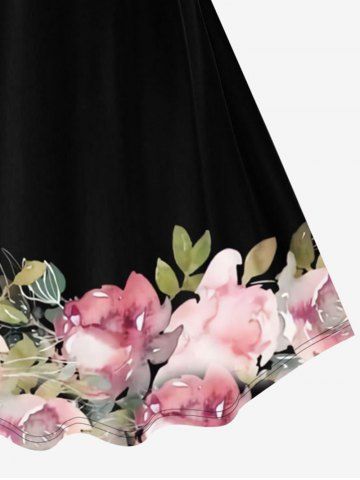 Plus Size Vintage Floral A Line Dress
