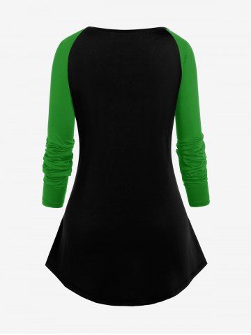 Plus Size Raglan Sleeve Graphic Print Christmas T-shirt