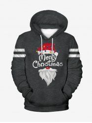 Mens Christmas Graphic Print Pullover Hoodie -  
