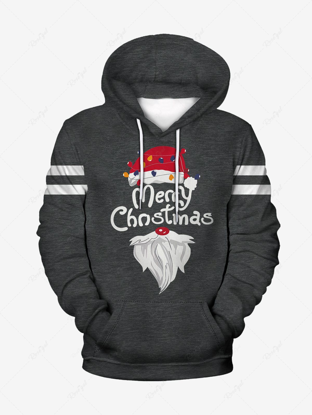 Unique Mens Christmas Graphic Print Pullover Hoodie  