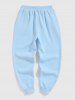 BOSTON Letter Fleece Thermal Lined Jogger Sweatpants -  