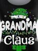 Ensemble de T-shirt de Noël Graphique Imprimé à Manches Raglan de Grande Taille - Vert S | US 8