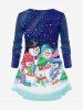 Plus Size Christmas Snowman Print T-shirt -  