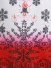 Plus Size Snowflake Christmas Lace Panel Long Sleeve Tee -  
