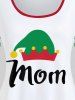 T-shirt de Noël à Imprimé Lettre Rayé Graphique de Grande Taille à Manches Longues - Vert 3X | US 22-24