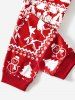 Ensemble de Pyjama avec T-shirt de Noël Imprimé en Blocs de Couleurs à Manches Raglan et Pantalon - Rouge M