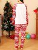 Ensemble de Pyjama avec T-shirt de Noël Imprimé en Blocs de Couleurs à Manches Raglan et Pantalon - Rouge M