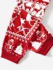 Christmas Raglan Sleeves Colorblock Printed Tee and Pants Pajama Set -  