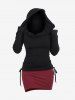 Plus Size Colorblock Bodycon Hoodie Dress -  
