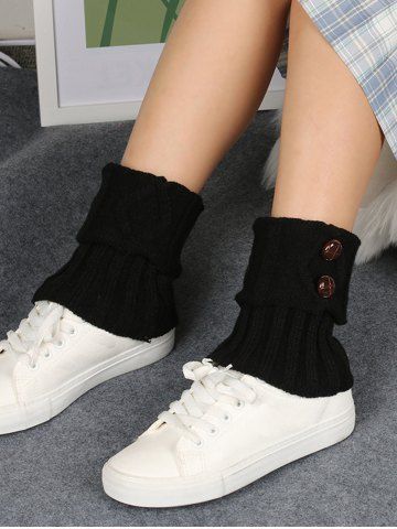 Chaussettes Tricotées avec Boutons pour Pieds - BLACK
