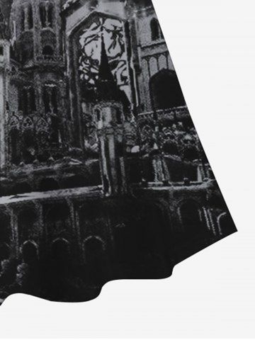 Gothic Building Print A Line Skirt
