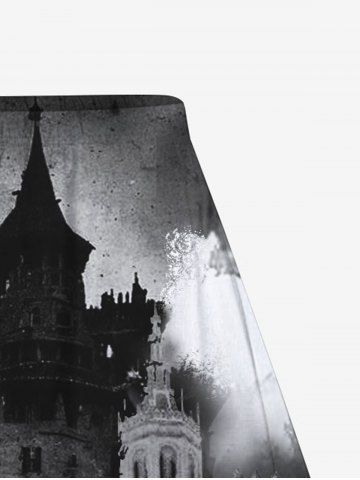 Gothic Building Print A Line Skirt