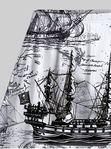 Gothic Nautical Map Print A Line Skirt