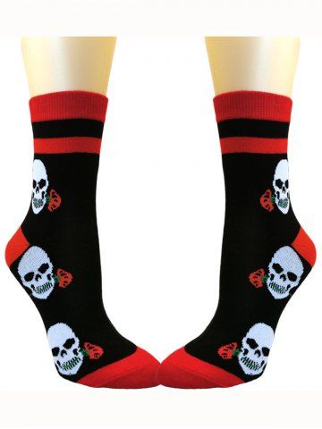 Gothic Rose Skull Crew Socks