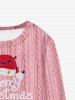 Sweat-shirt à Motif de Noël 3D à Manches Longues pour Enfants - Rose clair 100