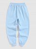 C'EST LA VIE PARIS Letter Printed Drawstring Fleece-lined Sports Jogger Pants -  