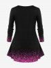 Plus Size Valentine Day Heart Print Sparkling T-shirt -  