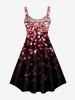 Plus Size Sparkly Glitter Print Sleeveless A Line Dress -  