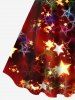 Plus Size Sparkling Stars Print Sleeveless Dress -  