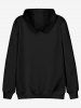 Gothic Cat Lunar Eclipse Graphic Front Pocket Flocking Lined Hoodie -  