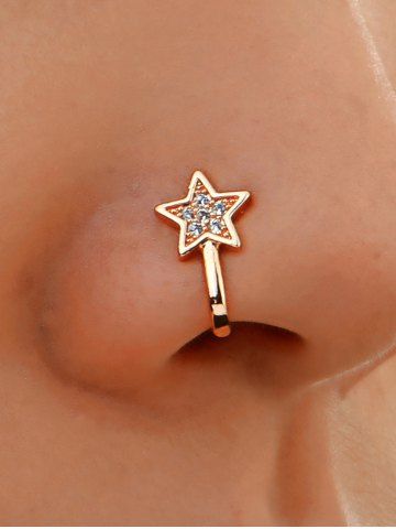 Faux Star Nose Ring Non Piercing Clip On Nose Ring - GOLDEN