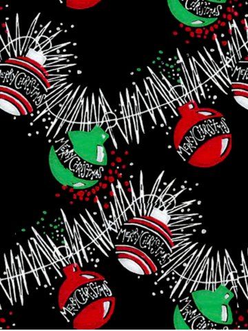 Plus Size Christmas Balls Printed Open Back A Line Dress