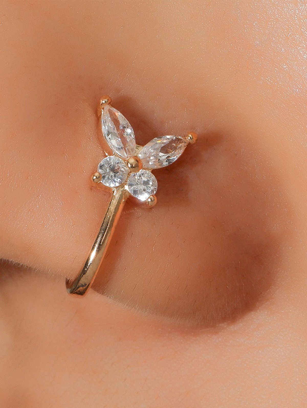 Store Faux Clip On Butterfly Nose Ring  