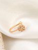 Bague de Nez Motif Fleur en Strass - d'or 