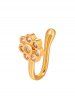 Bague de Nez Motif Fleur en Strass - d'or 