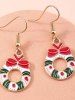 3 Pièces Ensemble de Boucles D'Oreilles à Imprimé Père Noël et Bonbons - Multi 