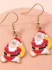 3 Pièces Ensemble de Boucles D'Oreilles à Imprimé Père Noël et Bonbons - Multi 