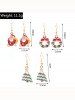 3 Pièces Ensemble de Boucles D'Oreilles à Imprimé Père Noël et Bonbons - Multi 