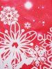 Mini Robe Ligne A Flocon de Neige à Epaule Dénudée à Taille Haute à Lacets - Rouge M