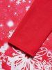 Mini Robe Ligne A Flocon de Neige à Epaule Dénudée à Taille Haute à Lacets - Rouge M