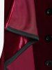Gothic Draped Buckles Long Sleeves Velvet 2 in 1 Tee -  