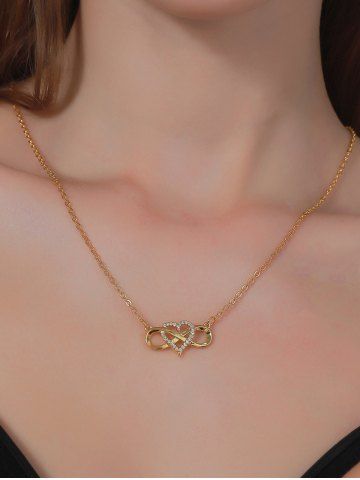 Figure 8 Heart Pattern Cross Pendant Necklace - GOLDEN