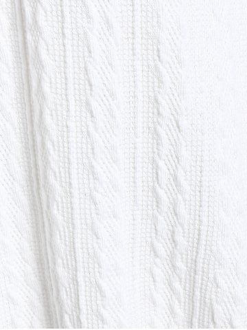 Faux Fur Insert Cable Knit Top and Snowflake Print Leggings Plus Size Outfit