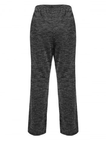 Plus Size Square Neck Knitted Cropped T-shirt and Pants Pajamas Set