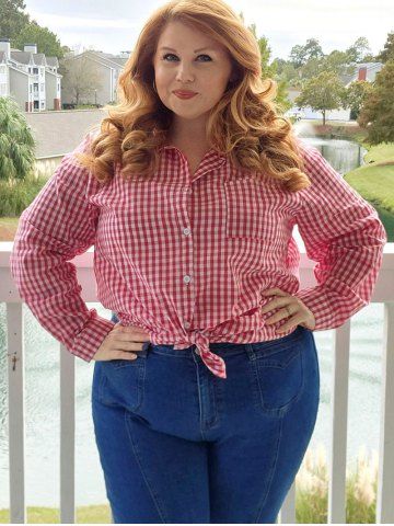 Camisa Talla Extra Botones a Cuadros - RED - XL