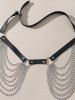 Gothic PU Leather Layered Waist Chains Belt -  