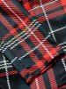Christmas Plaid Print Faux Fur Panel Belted Long Sleeve A Line Mini Faux Twinset Dress -  