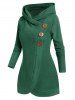 Mock Buttons Tulip Fleece Hoodie -  