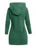 Mock Buttons Tulip Fleece Hoodie -  