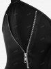 Débardeur Mouchoir Zippé Croisé à Lacets de Grande Taille - Noir 5x | US 30-32