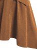 Mock Button Crossover High-low Suspender Skirt -  