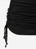 Plus Size Cinched Cold Shoulder T-shirt -  