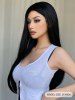 Natural Straight Black Color Long Synthetic Wig -  