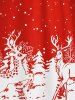 Plus Size Christmas Ring Embellish Elk Snowflake Graphic Dress -  